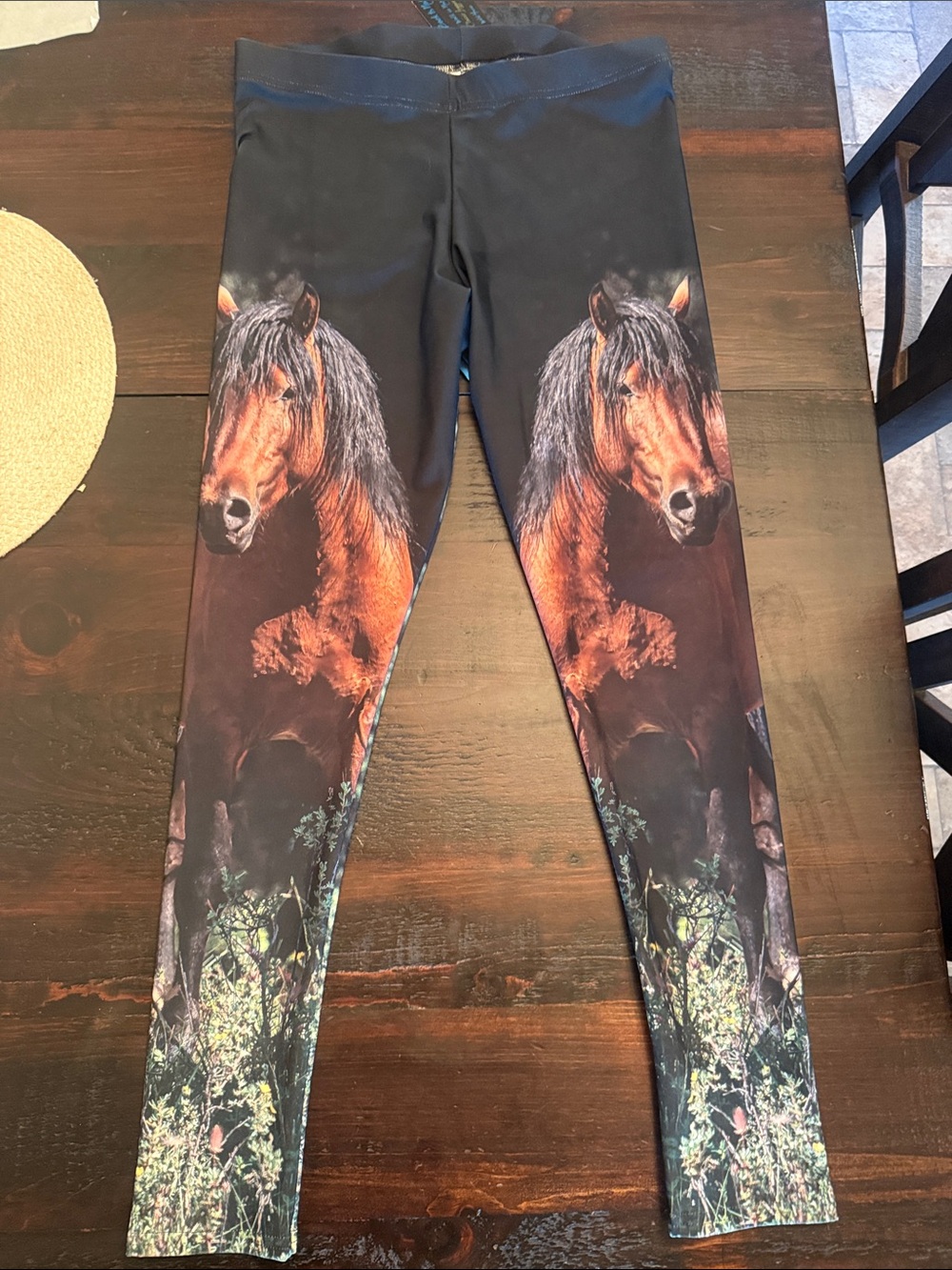 Black Horse Print Leggings